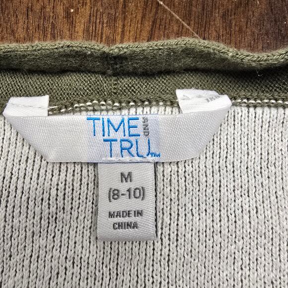 Women's Time And Tru Green Open Longer Knit Cardigan - Size Medium - Picture 6 of 8